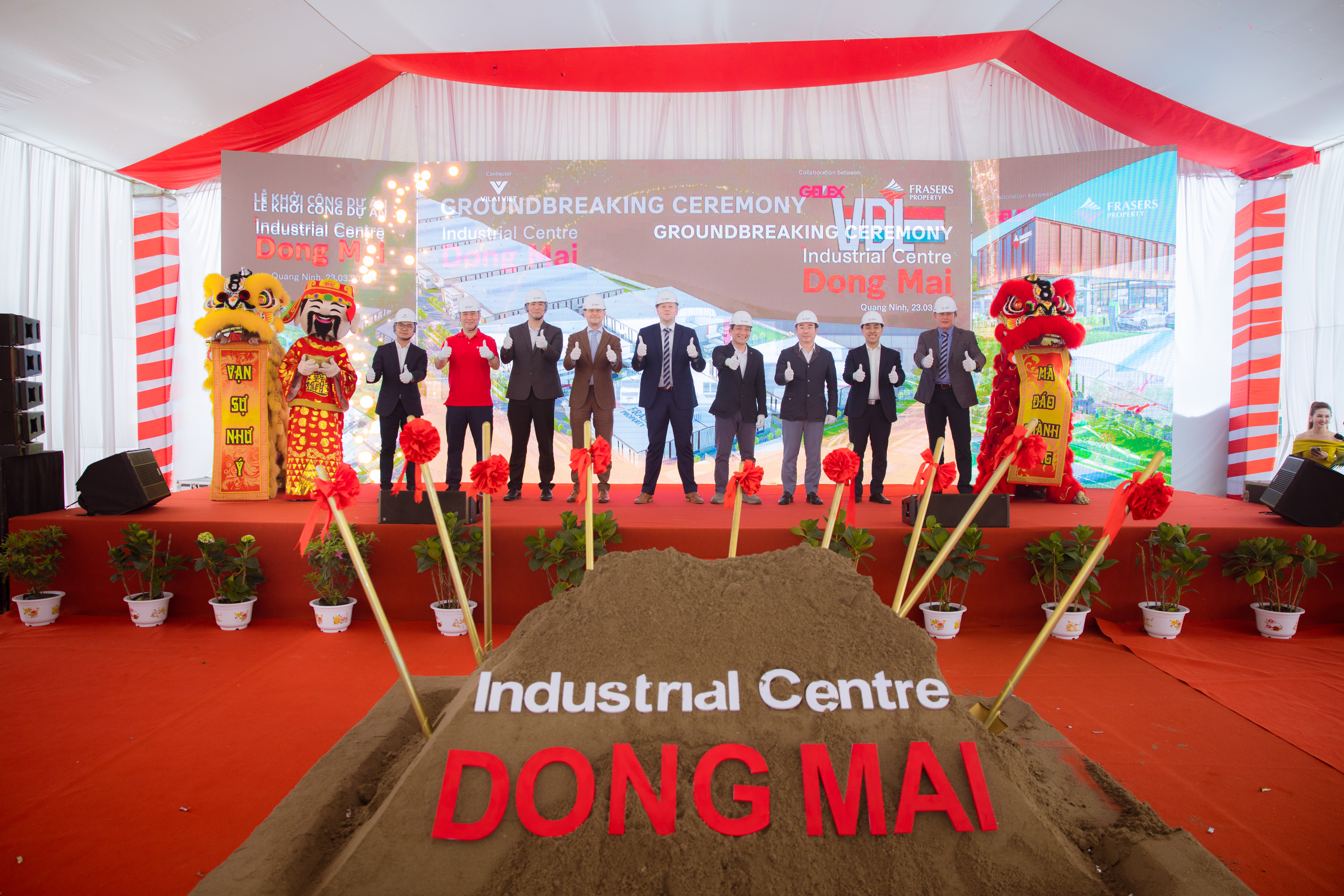 Many distinguished guests participated in the Groundbreaking ceremony of Dong Mai Industrial Centre. 